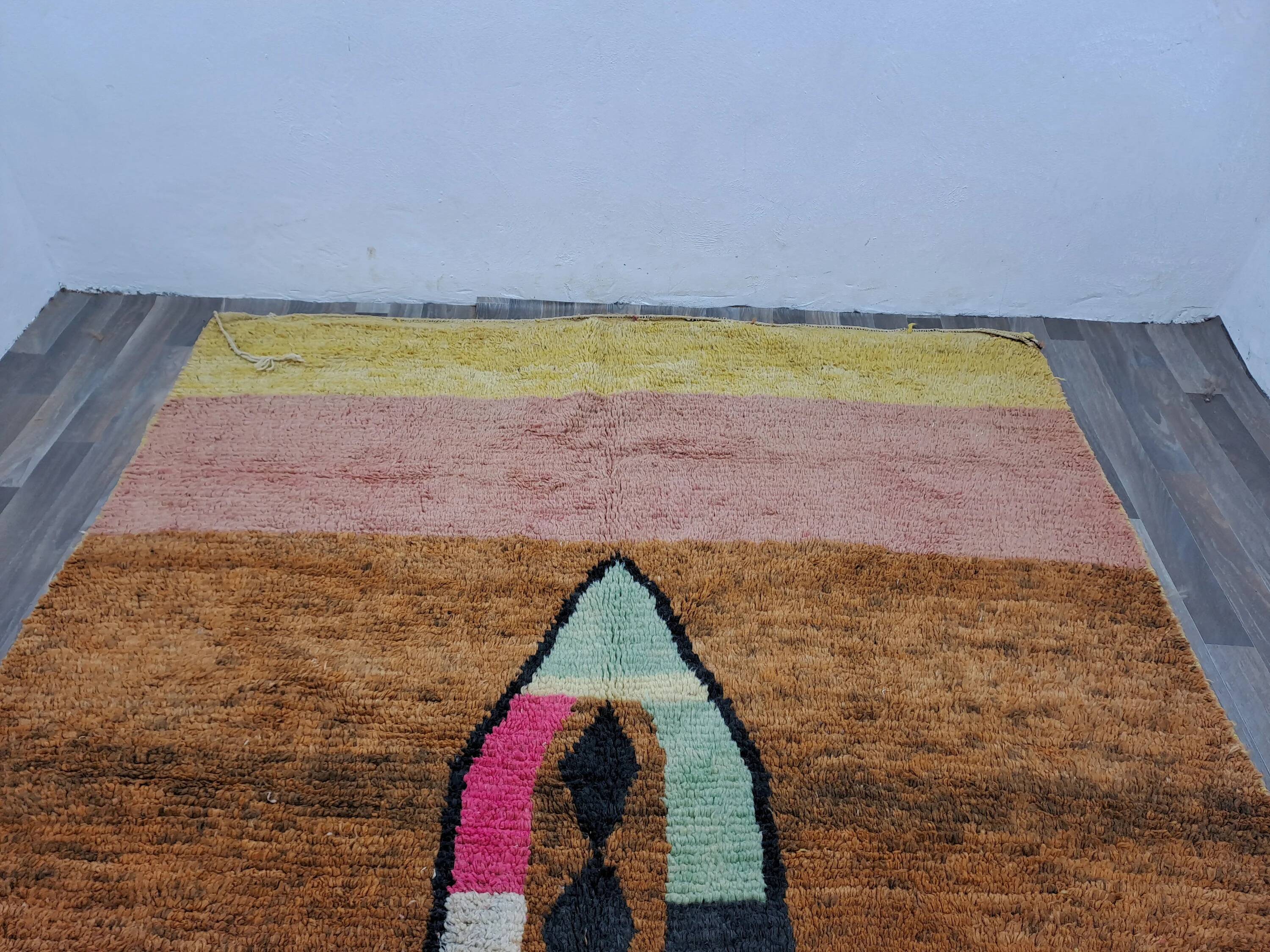 Traditional Berber rug in natural wool 3x2 m