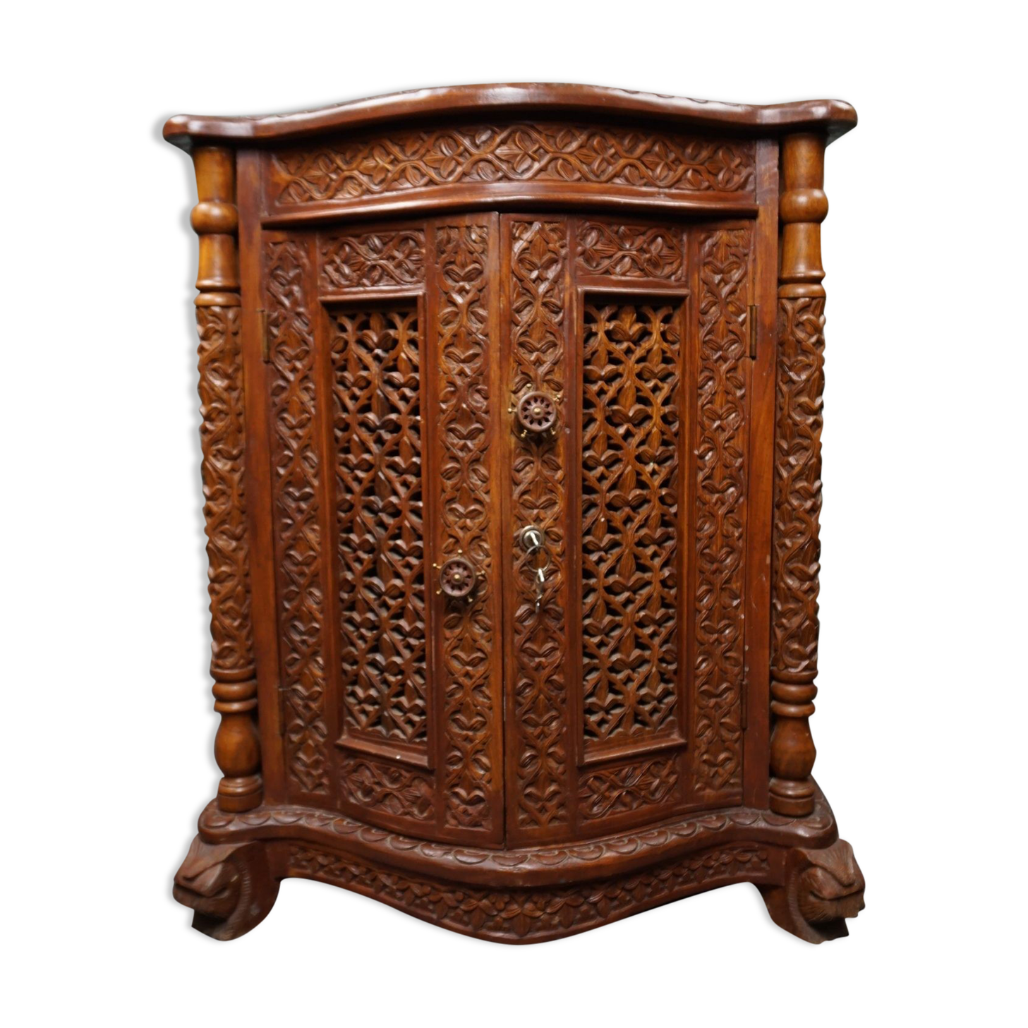 Carved wooden cabinet from the mid-20th century