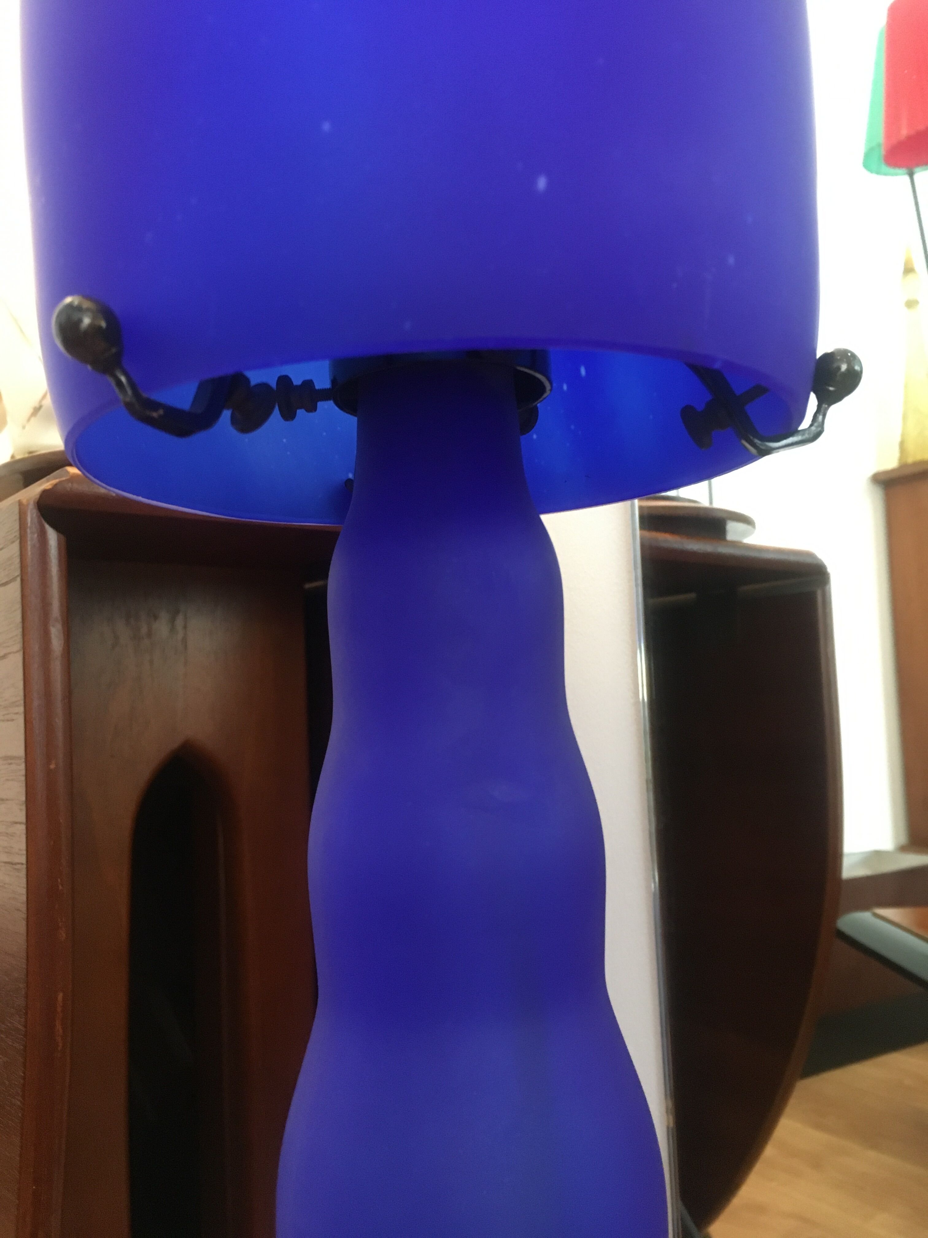 Blue glass lamp 1980s