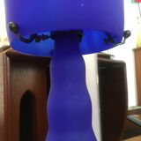 Blue glass lamp 1980s