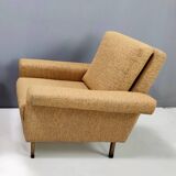 High-Quality Vintage Yellow Fabric Armchair, Italy