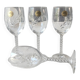Lot of 4 large red wine glasses. Fleury cut Epi/Crystal Arques 24.5cl