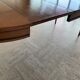 Round table in solid cherry wood Louis XV style and 2 extensions