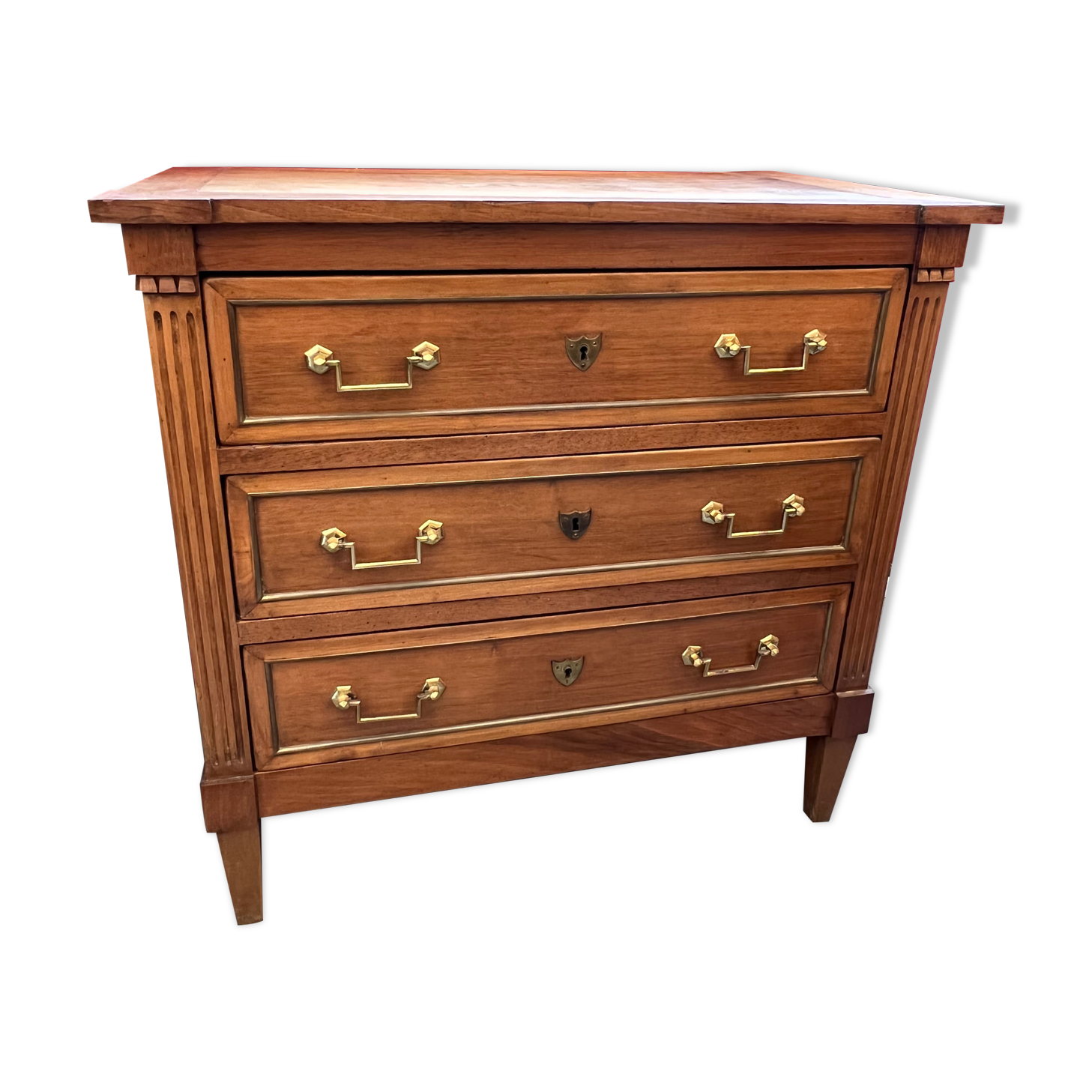 Chest of drawers louis XVI style, early twentieth in solid walnut