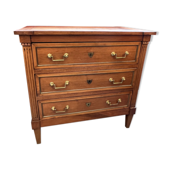 Chest of drawers louis XVI style, early twentieth in solid walnut