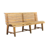 Wooden train station bench
