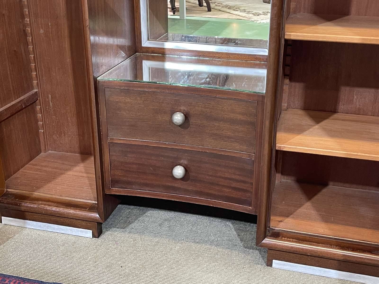 Art Deco wardrobe-dressing table stamped RINCK 115 Faubourg St Antoine Paris