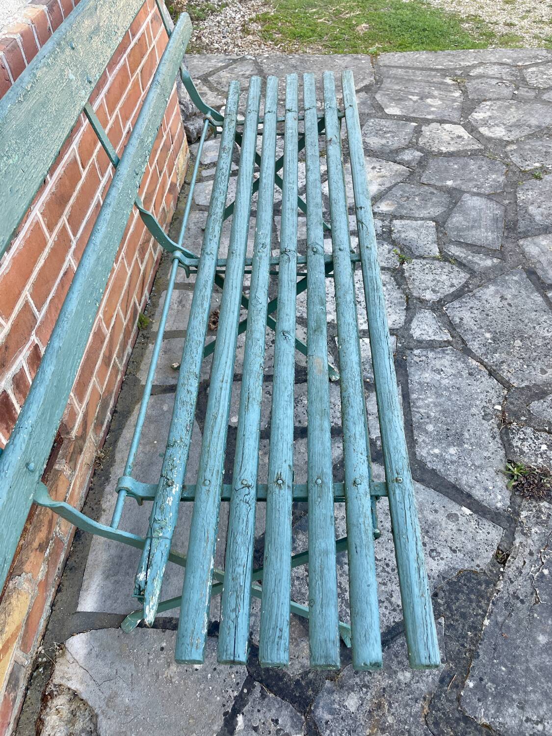 Antique folding garden bench