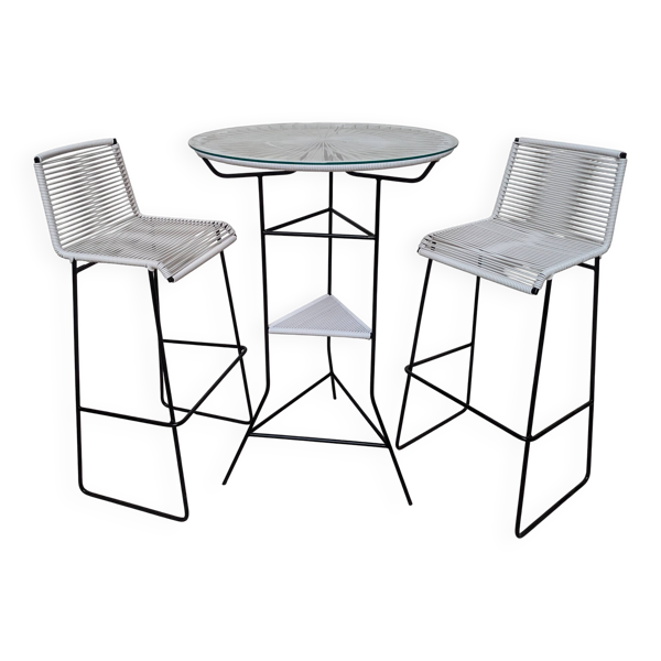 Table mange debout Tampico et 2 tabourets hauts Cenote BOQA