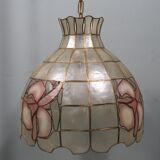 Large vintage capiz pendant light