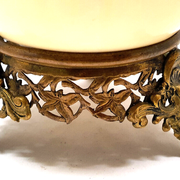 Ostrich egg on bronze foot beautiful deco pattern cabinet of curiosities