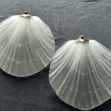 Pair of vintage shell wall lamp