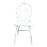 Chaise vintage blanche en bois style Windsor scandinave