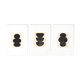 Ensemble de  3 peintures sur papier  signés Eawy