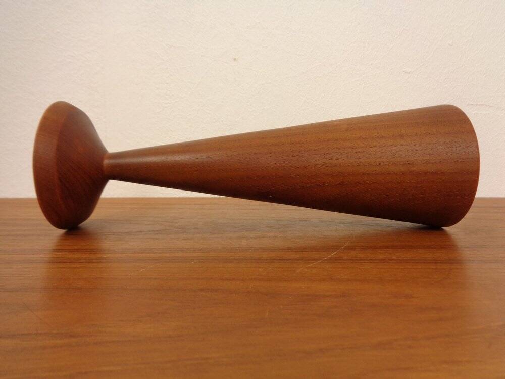 Large teak candleholder from Anri Form, Italy, 1960s.