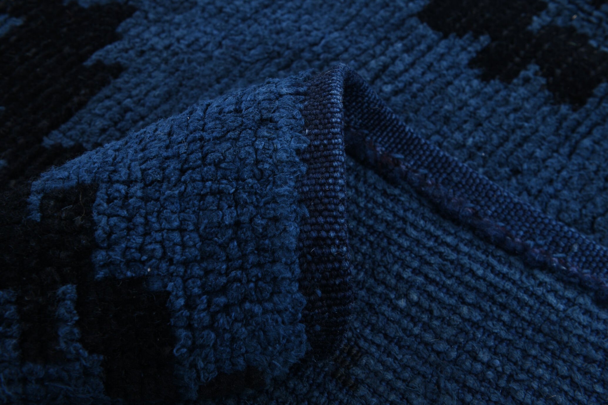 Navy Blue Hemp Carpet Rug,293x219Cm