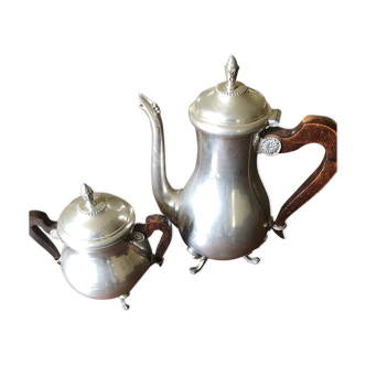 Cafetière et sucrier Étain