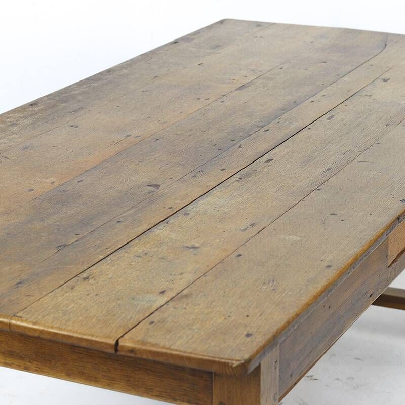 Table à manger en chêne antique de ferme française rustique