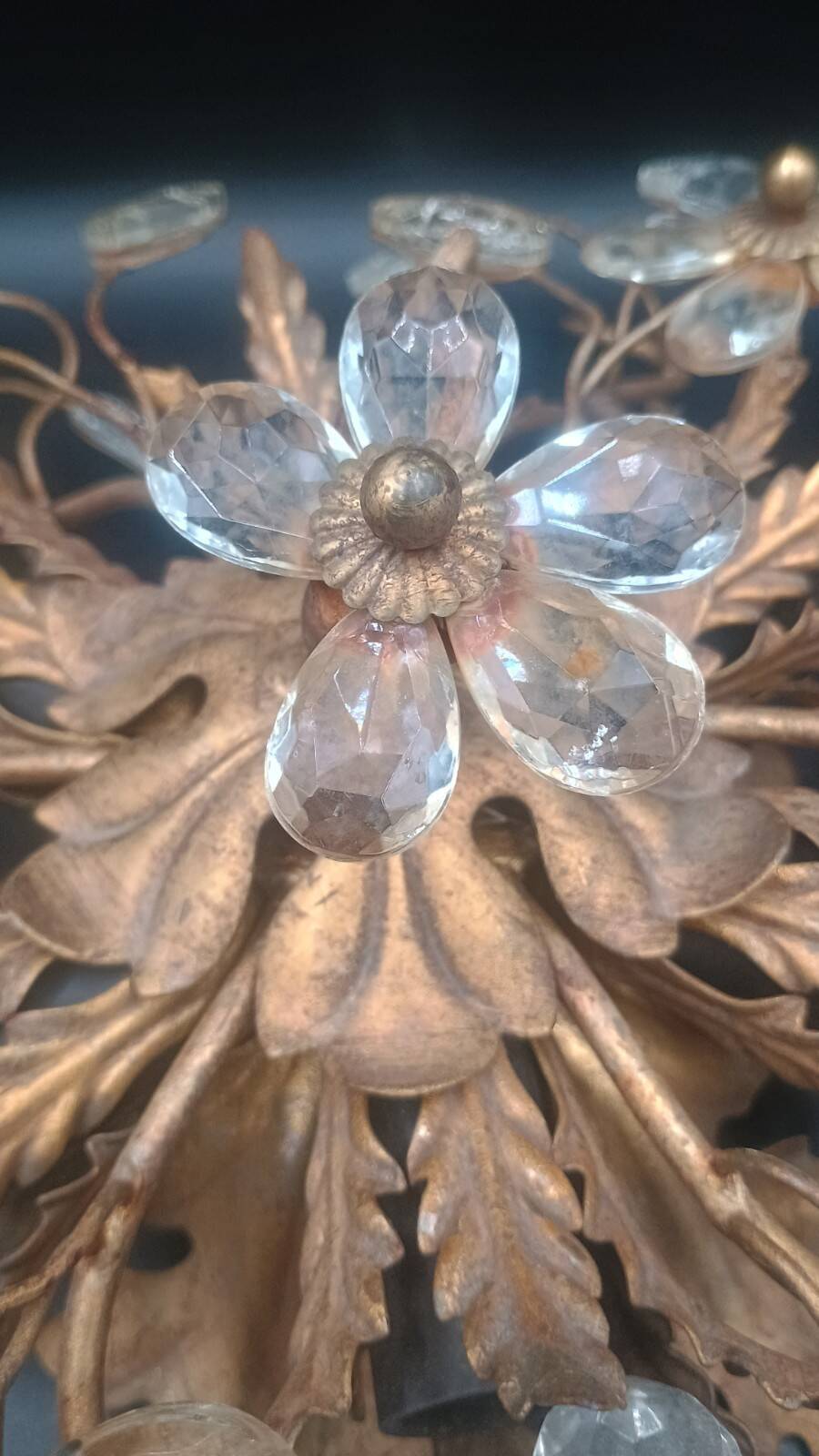 Florentine wall light or ceiling light by Banci Firenze, 1970s Maison Baguès.