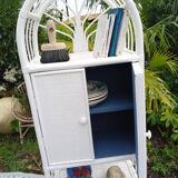 White rattan shelf