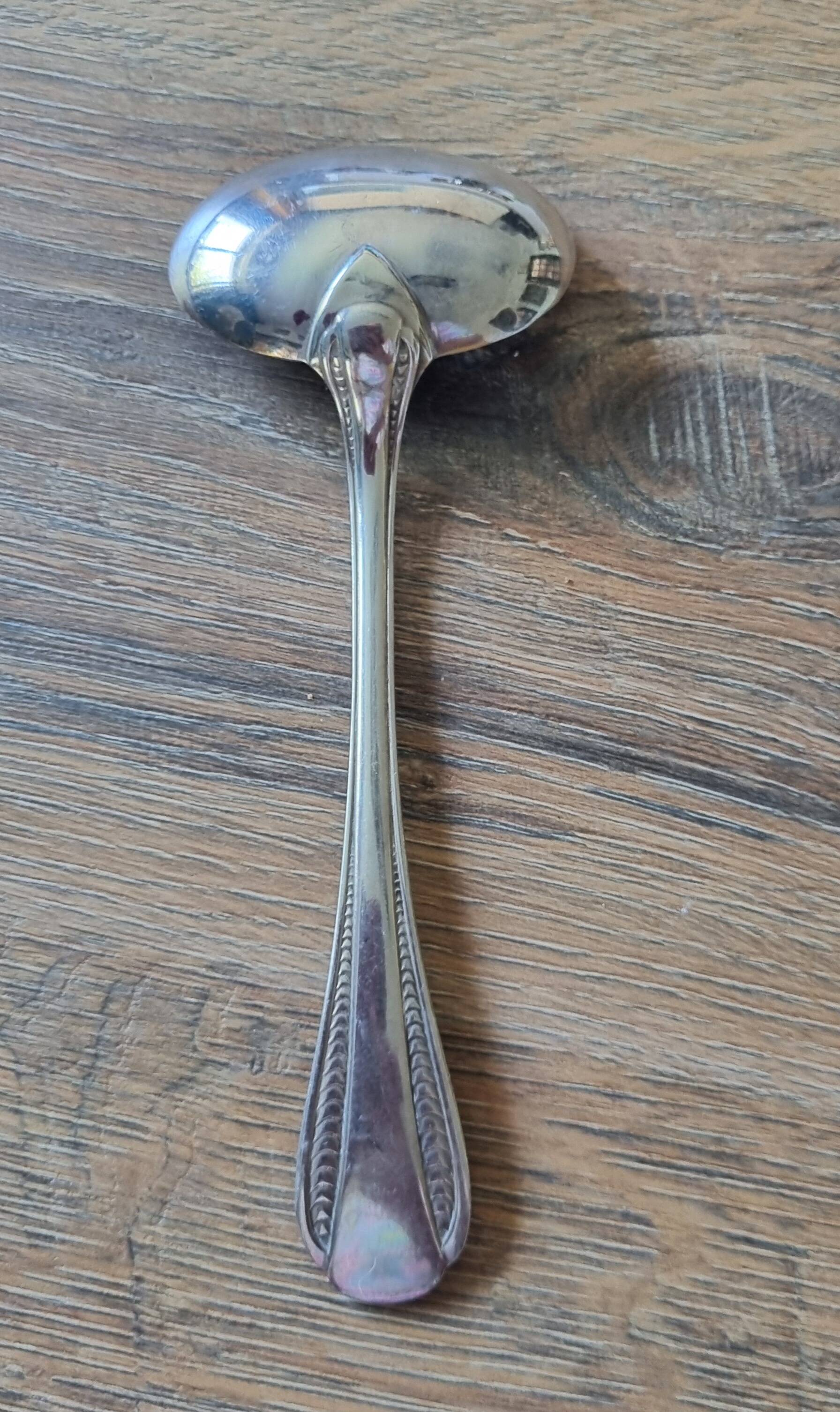 Silver sauce spoon, Ercuis model Perle