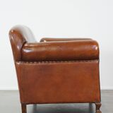 Canapé ancien en cuir marron