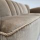 1960s, Danish 3-seater sofa, green furniture velour, oak wood legs.