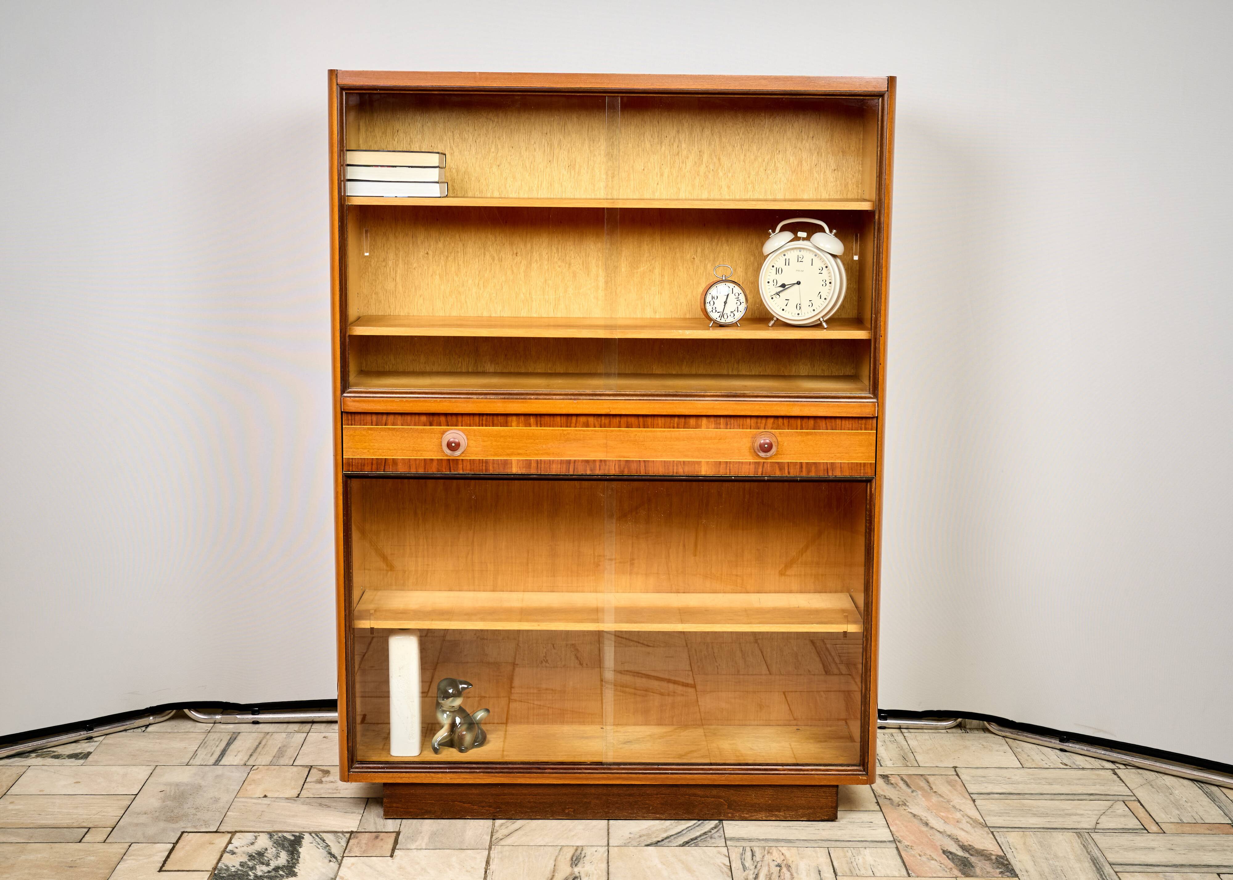 Art Deco Bookshelf, 1960s, Czechoslovakia