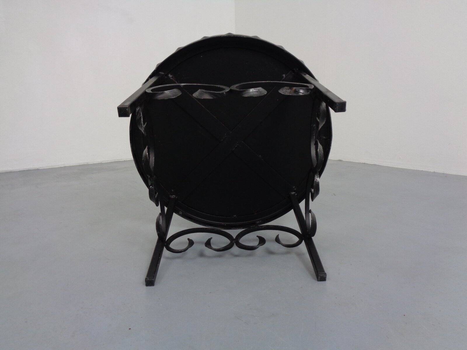 German Brutalist Side Table in Ceramic and Cast Iron, 1960s