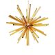 Lustre contemporain Sputnik en verre de Murano "Triedro" ambré
