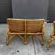 Vintage rattan garden furniture – complete set with sofa and armchairs.
