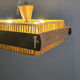 Raffia bast, wood and acrylic pendant lamp by Temde Switzerland, 1960s