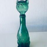 Vintage glass decanter in cat shape
