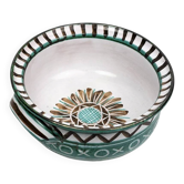 Small ear-handled bowl Robert Picault – Vallauris, sunflower decoration 1950
