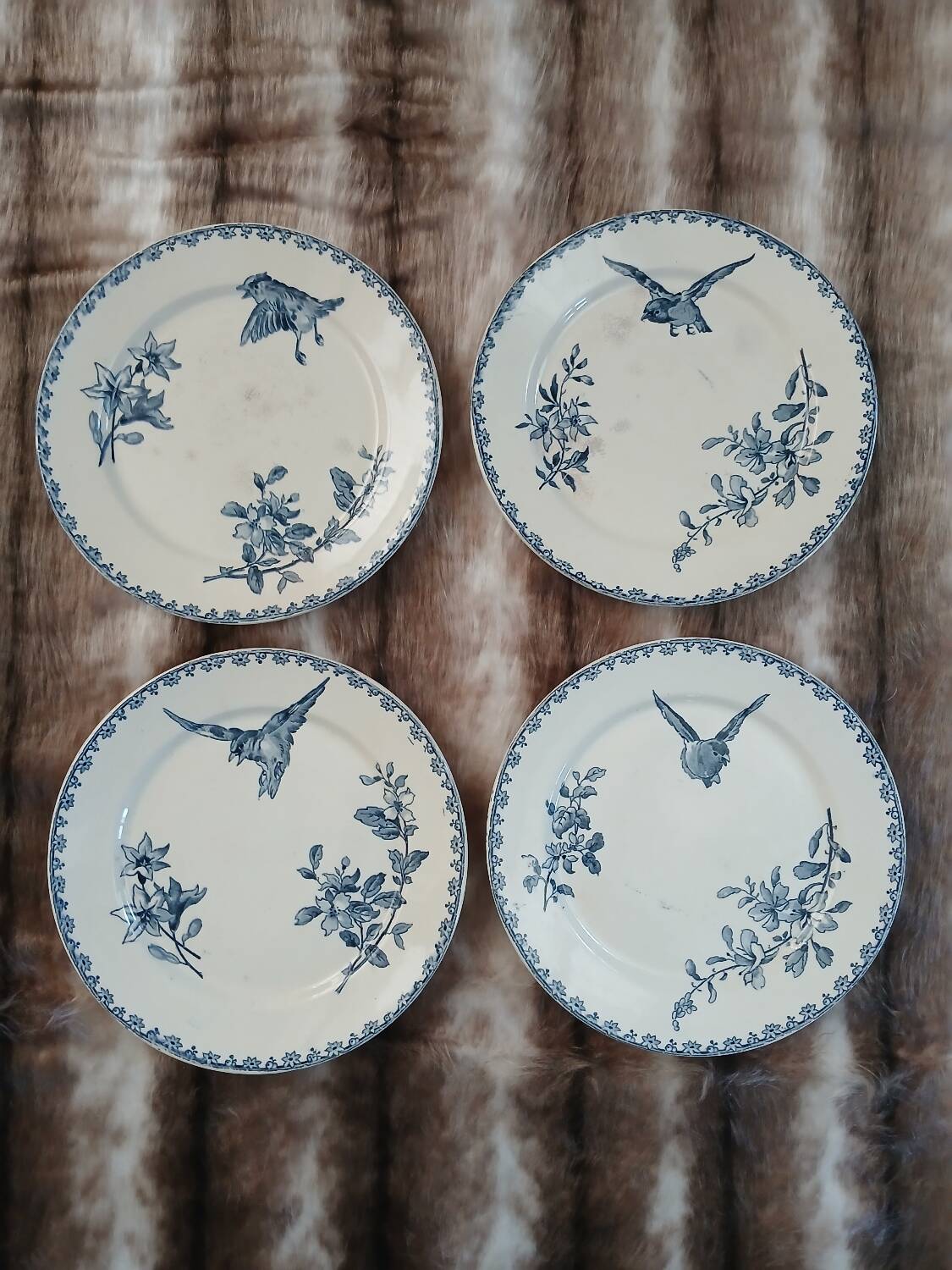 8 antique dessert plates in ironstone