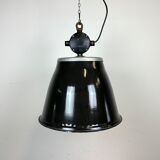 Industrial Black Enamel Factory Pendant Lamp, 1960s