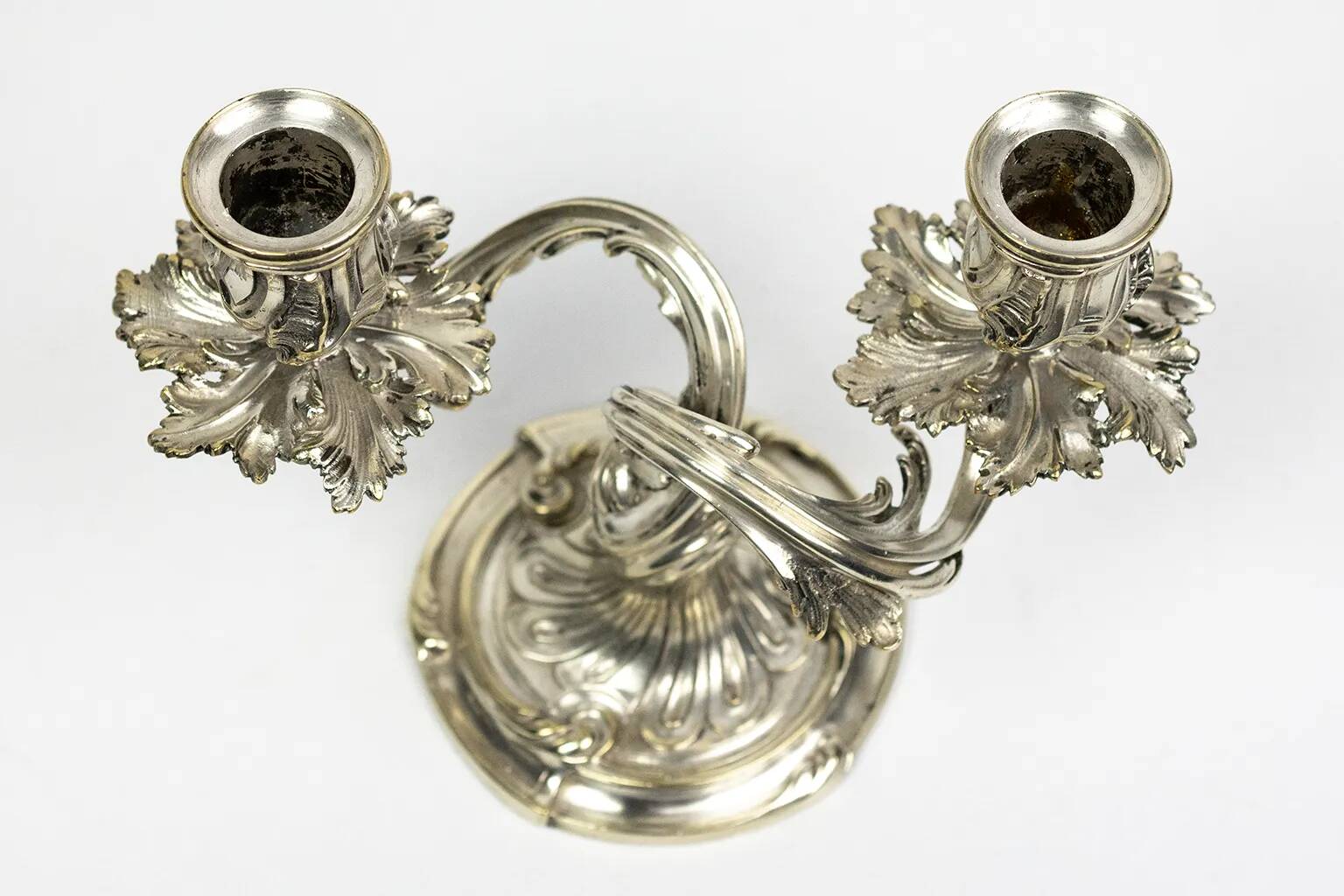 Pair of Christofle candlesticks 19th century – Trianon model silver-plated bronze