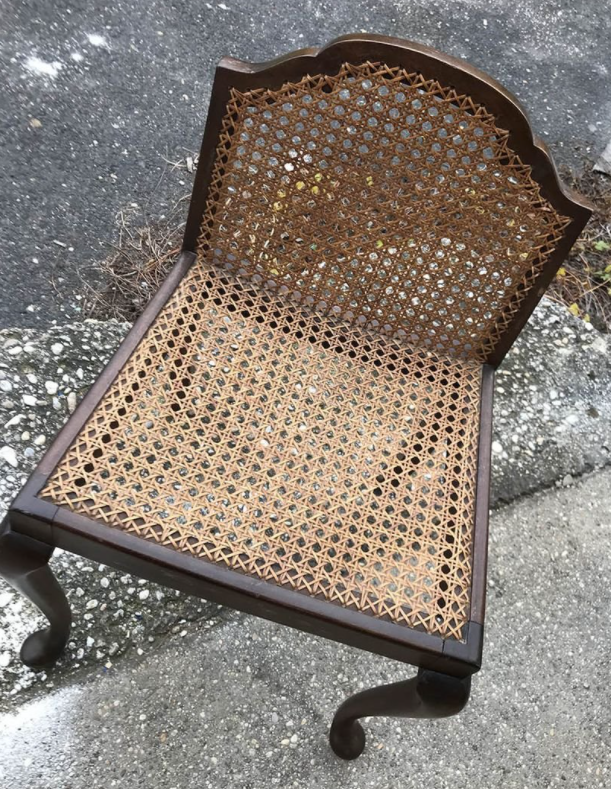 Vintage Wood & Cane Lounge Chair, 1950s