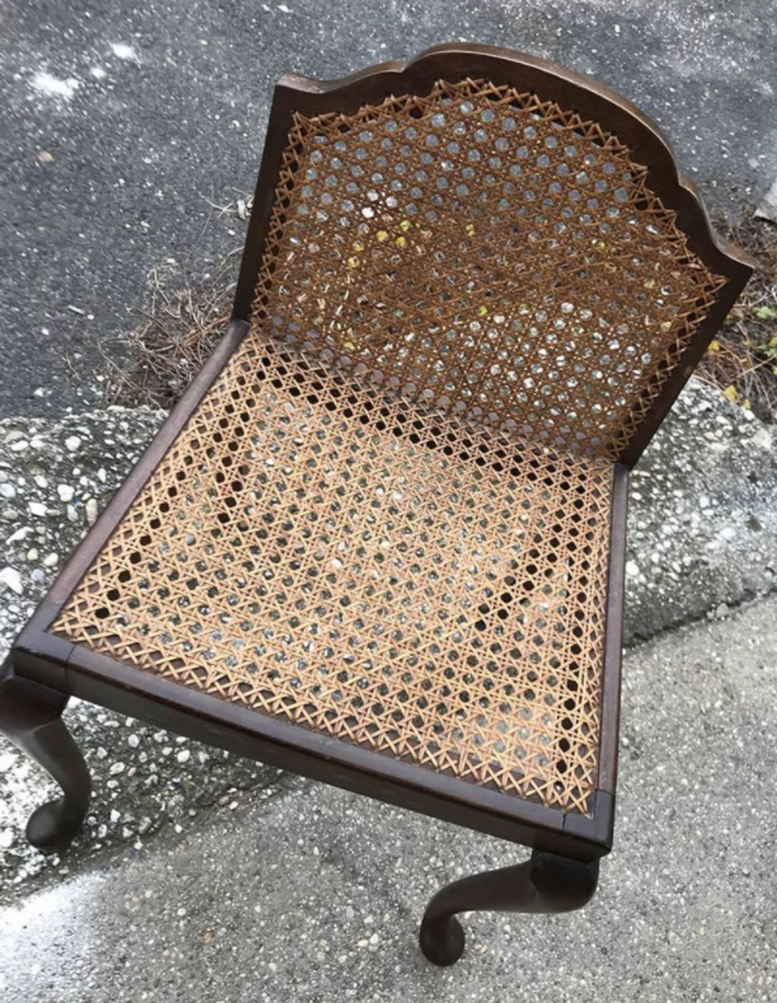 Vintage Wood & Cane Lounge Chair, 1950s