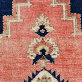 2x10 Faded Pink & Navy Blue Persian Runner Rug, 71x294Cm
