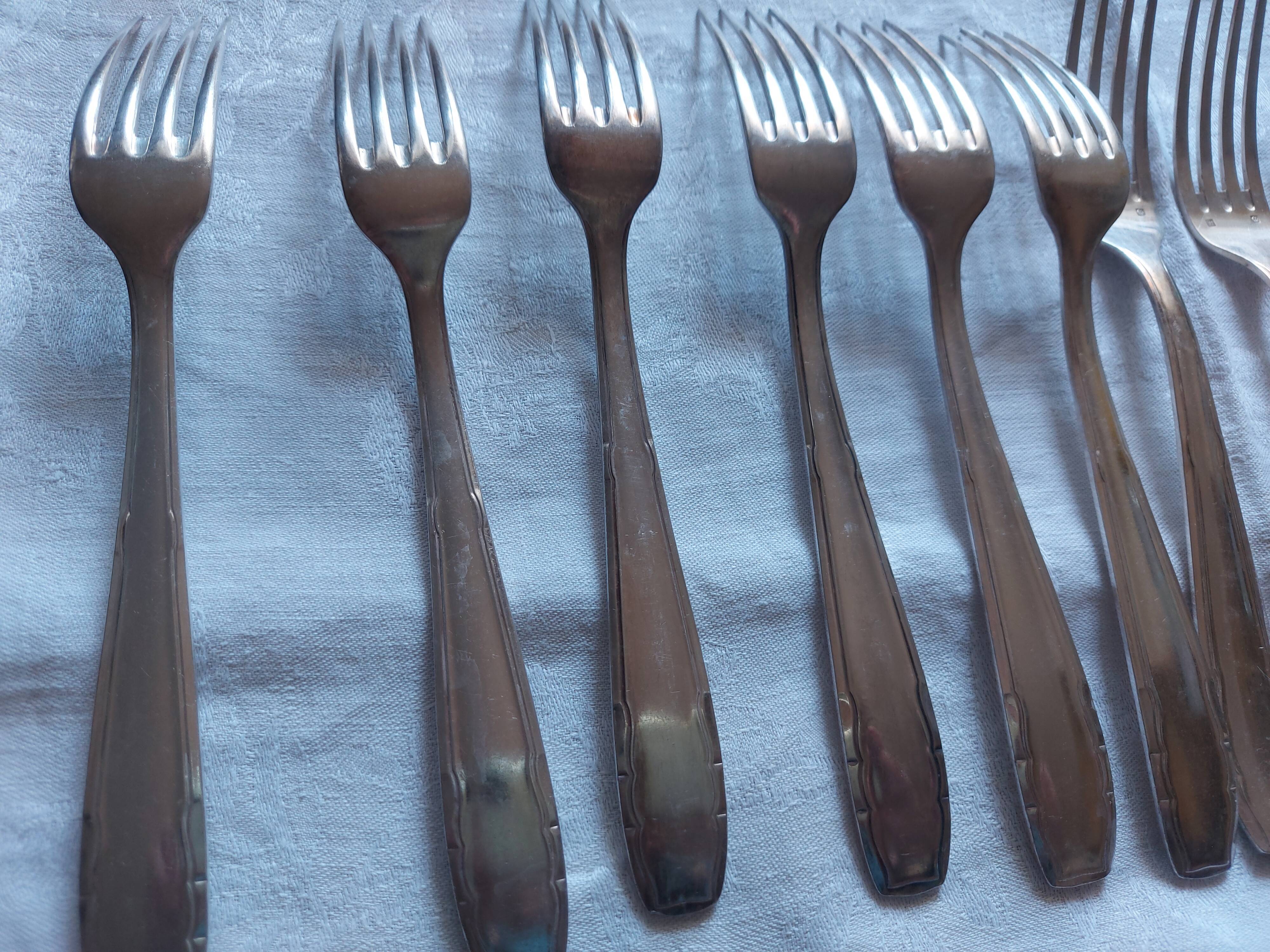 Art deco cutlery set in silver metal rex , 35 pieces