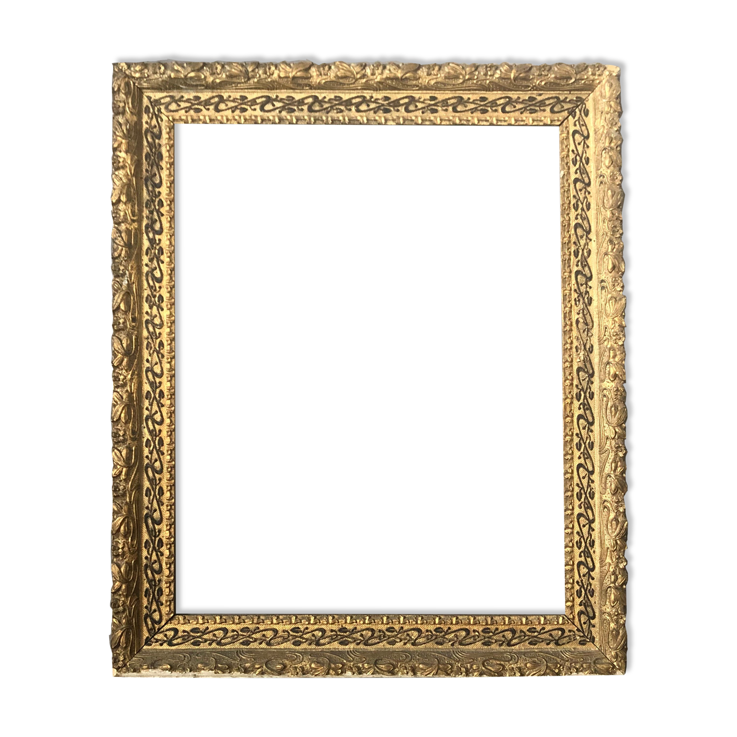 Old wooden frame and gilded stucco 50x60
