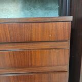 Libreria modulare terra altezza regolabile vintage anni 70, dadi in ottone
