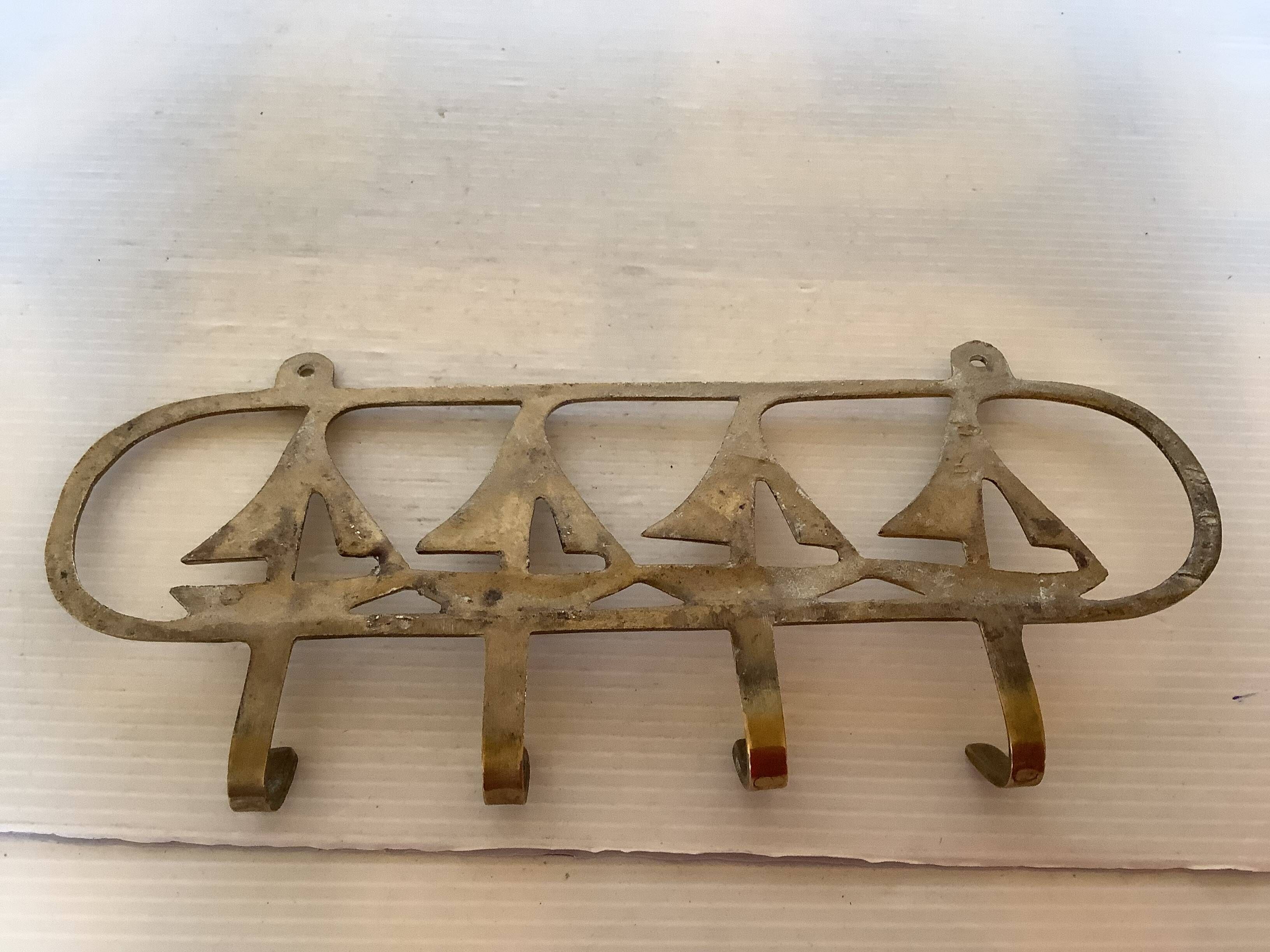 Nautical yacht coat rack in brass