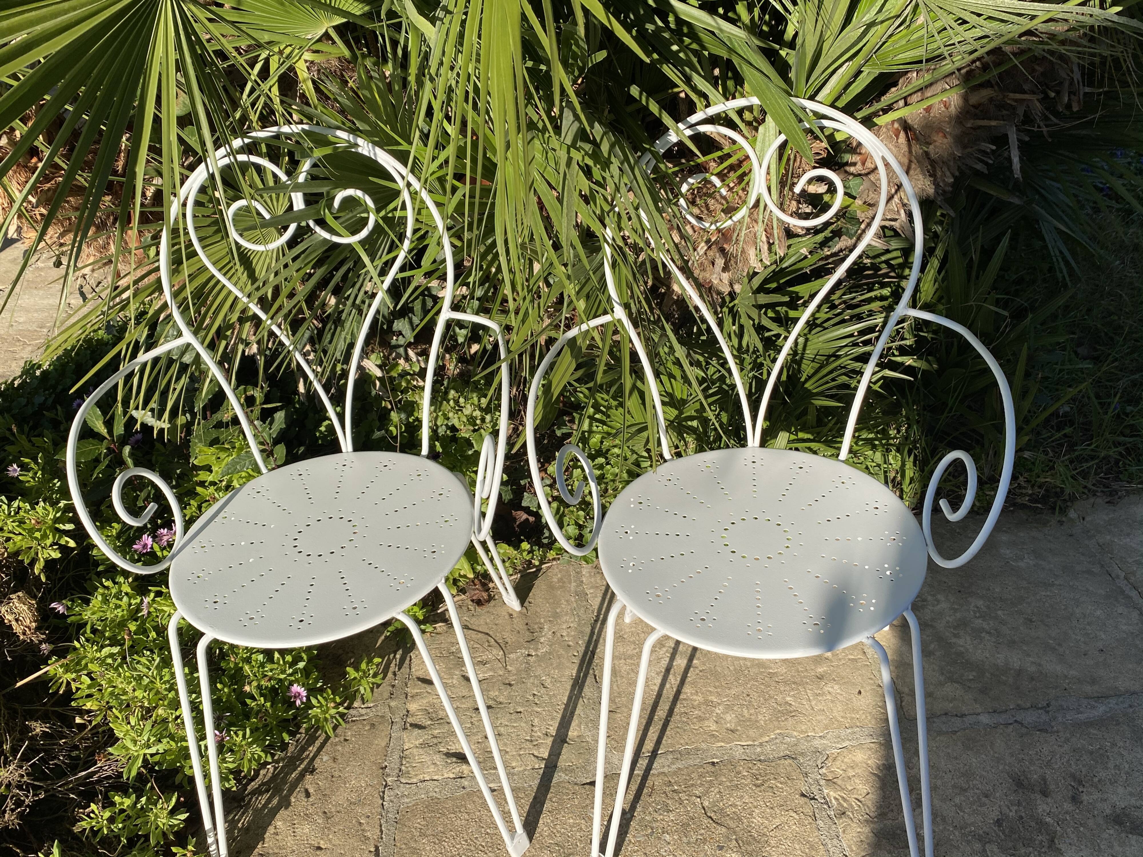 Wrought iron garden furniture