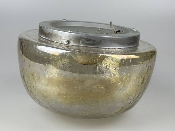 60s 70s ceiling lamp Plafoniere Flush Mount Böhmer Leuchten Germany Glass