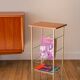 Vinyl rack in teak and gilded brass, 1950