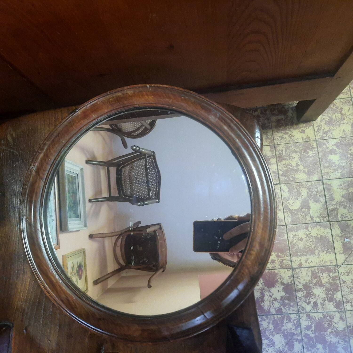 Miroir rond ancien