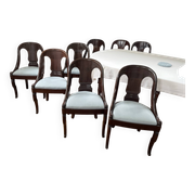 8 chairs in solid mahogany