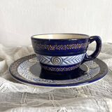 Large HB Quimper cup with saucer